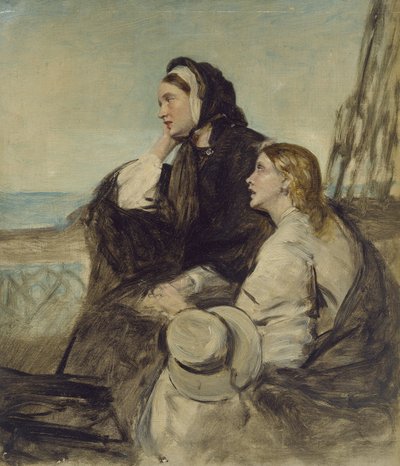 Two Women Seated on Deck by Thomas Alexander Ferguson Graham